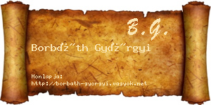Borbáth Györgyi névjegykártya