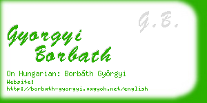 gyorgyi borbath business card