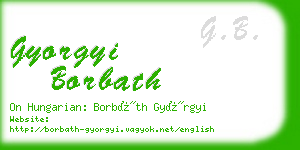 gyorgyi borbath business card